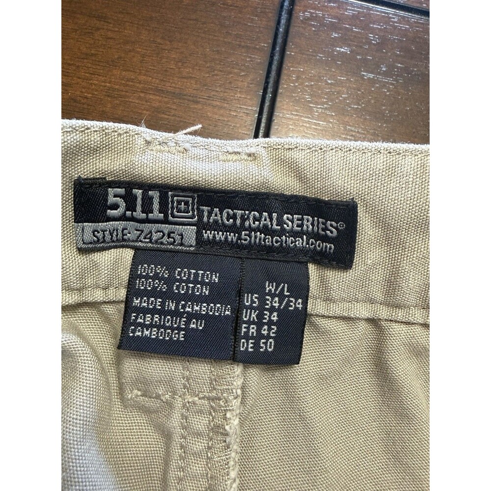 🔥5.11 Tactical Icon cargo Pants Mens 34x32 Khaki Cargo 74251- WORN ONCE Only!!